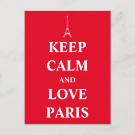 Behålla lugn och kärlek Paris Vykort
