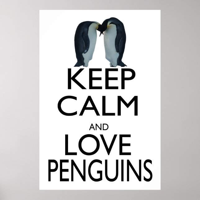 Behålla Lugn och Kärlek Penguins Poster (Framsidan)