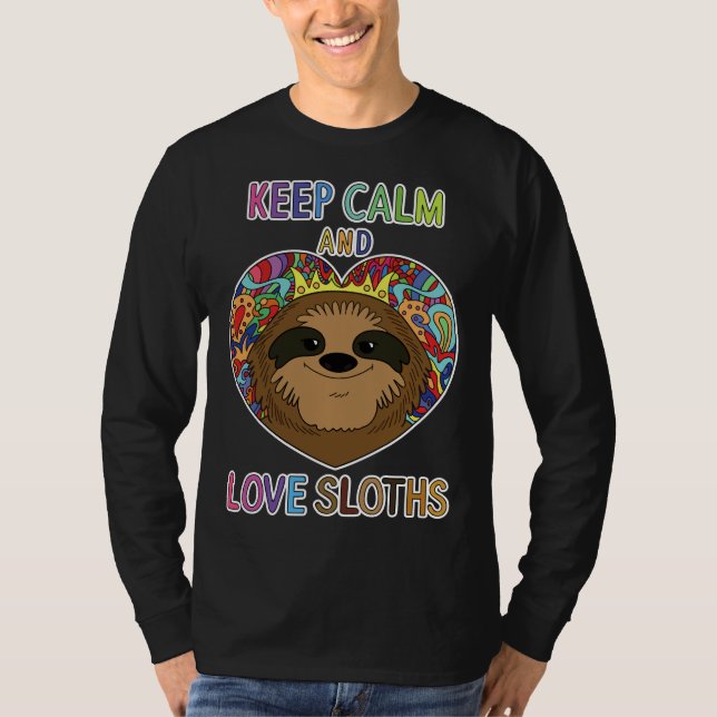 Behålla Lugn och Kärlek-platser för Sloth Active T Shirt (Framsida)