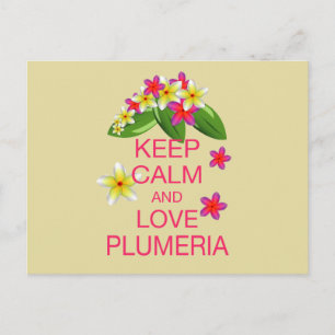 Behålla Lugn och Kärlek Plumeria Fine Art Design Vykort