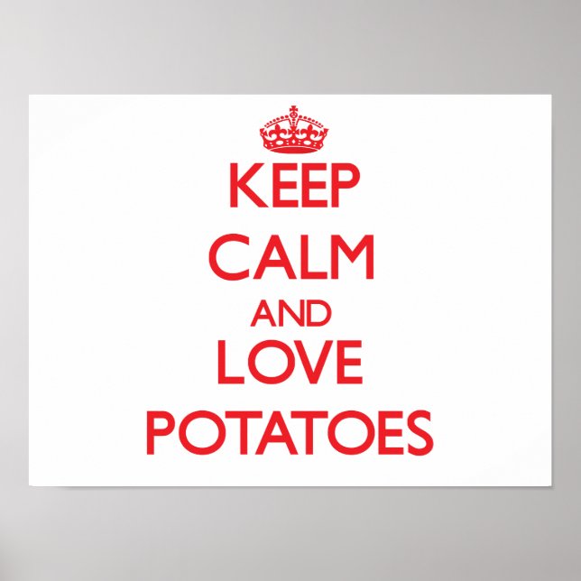 Behålla lugn och kärlek potatis poster (Framsidan)