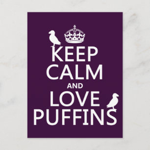 Behålla Lugn och Kärlek Puffins (eventuell bakgrun Vykort