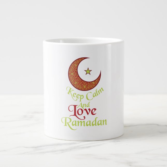 Behålla Lugn och Kärlek Ramadan Jumbo Mugg (Framsidan)