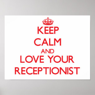 Behålla Lugn och Kärlek Receptionist Poster