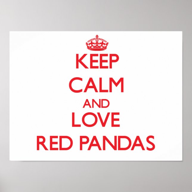Behålla lugn och kärlek Red Pandas Poster (Framsidan)