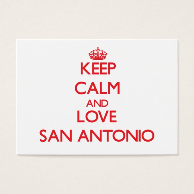 Behålla Lugn och Kärlek San Antonio Visitkort (Framsidan)