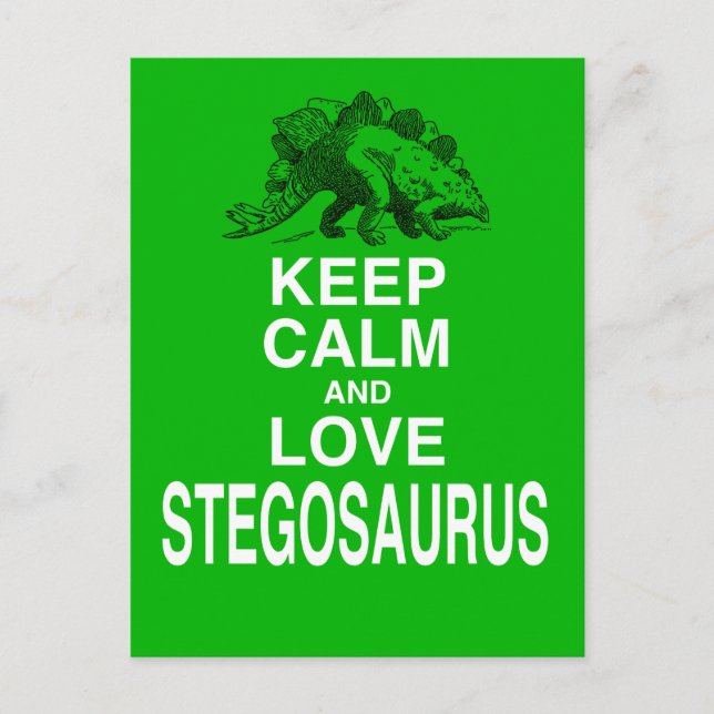 Behålla Lugn och Kärlek Stegosaurus dinosaur-desig Vykort (Framsida)
