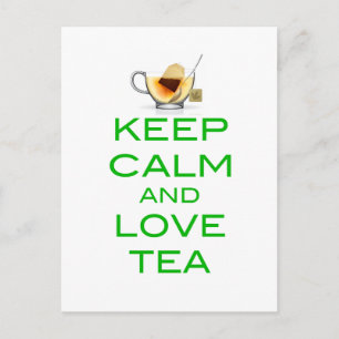 Behålla Lugn och Kärlek Tea Original Design Vykort