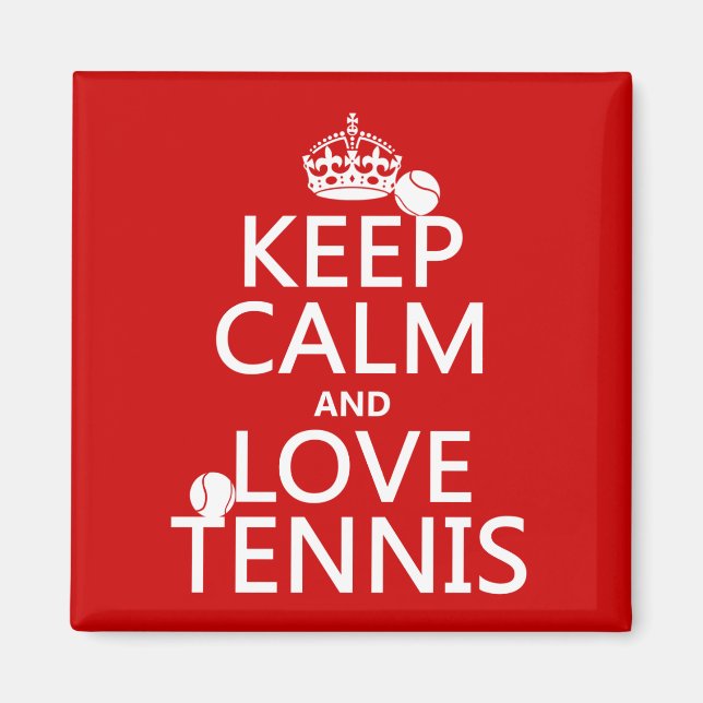 Behålla Lugn och Kärlek tennis Magnet (Framsidan)
