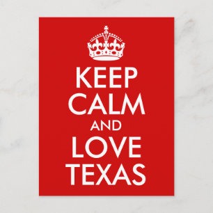 Behålla Lugn och Kärlek Texas Vykort