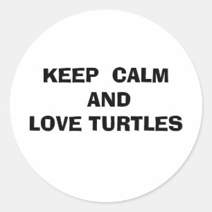 Behålla Lugn och Kärlek Turtles Runt Klistermärke