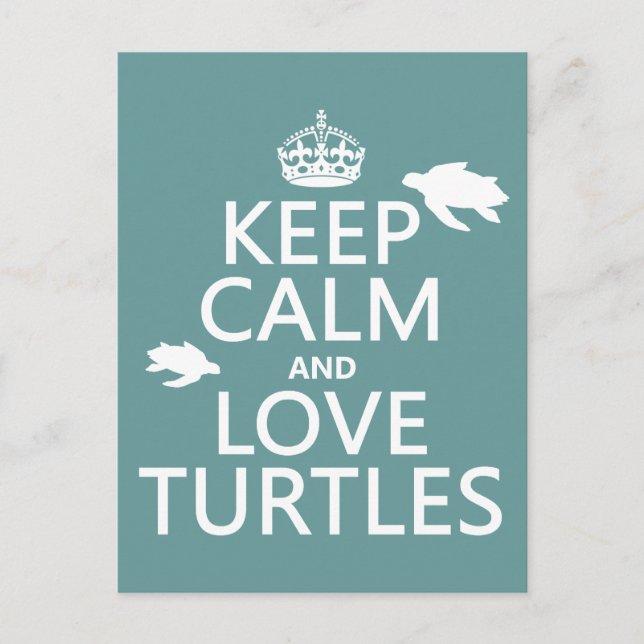 Behålla Lugn och Kärlek Turtles Vykort (Framsida)