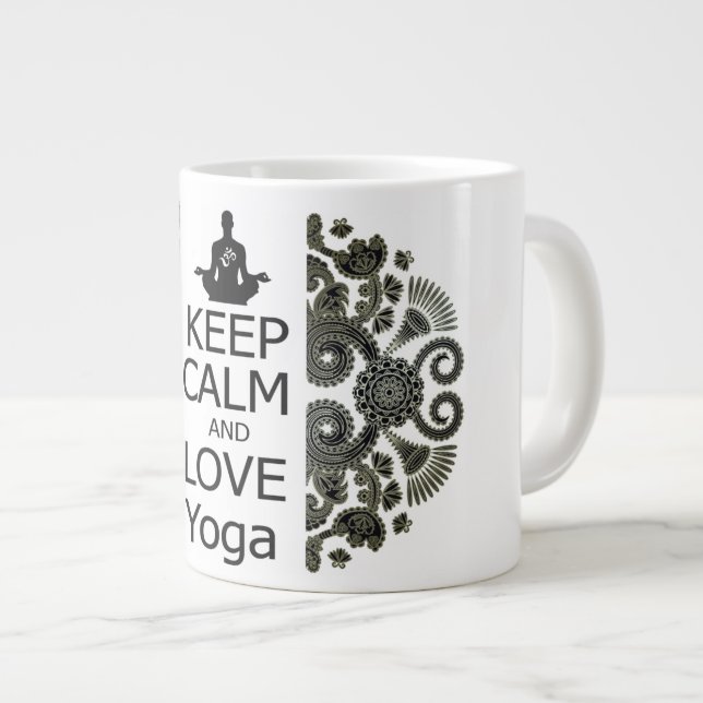 BEHÅLLA LUGN OCH KÄRLEK Yoga Jumbo Mugg (Framsida höger)