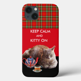 BEHÅLLA LUGN OCH KATTUNGE PÅ ,RED TARTAN CAT TEA P