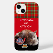 BEHÅLLA LUGN OCH KATTUNGE PÅ ,RED TARTAN CAT TEA P