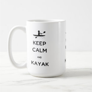 Behålla Lugn och Kayak-kaffe Mugg