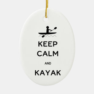 Behålla Lugn och Kayak med Namn datum Julgransprydnad Keramik