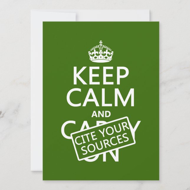 Behålla Lugn och Kite Your Sources (i alla färger) Inbjudningar (Framsida)
