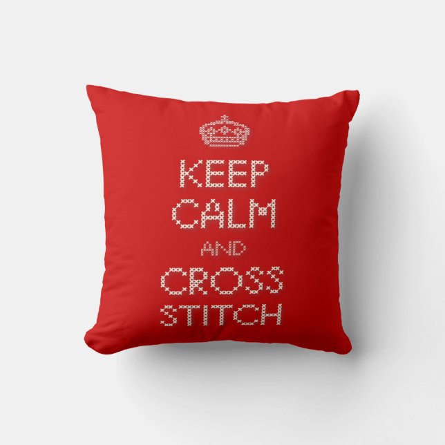 Behålla Lugn och Kor Stitch Kudde (Framsida)