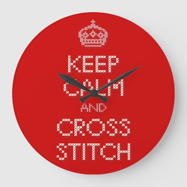 Behålla Lugn och Kor Stitch Stor Klocka (Framsida)