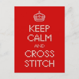 Behålla Lugn och Kor Stitch Vykort