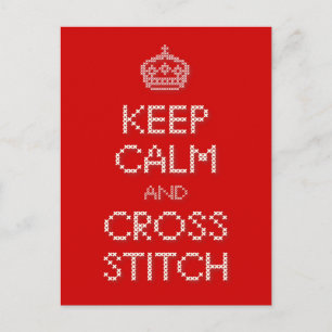 Behålla Lugn och Kor Stitch Vykort
