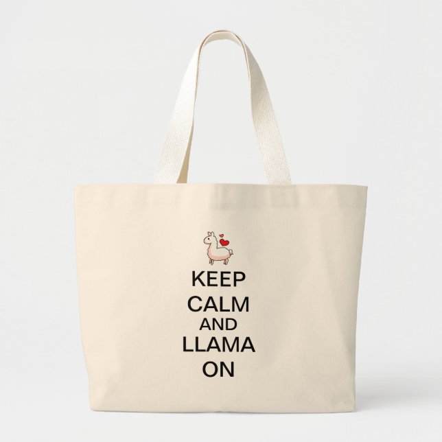 Behålla Lugn och lama på jumbo Tote Bag Tygkasse (Framsidan)