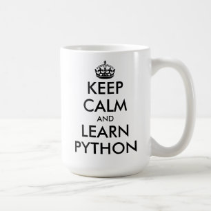 Behålla lugn och lära Python lustig software ingen Kaffemugg