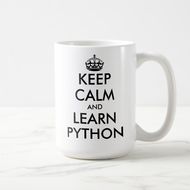 Behålla lugn och lära Python lustig software ingen Kaffemugg (Höger)