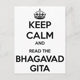 Behålla Lugn och Läs Bhagavad Gita Vykort