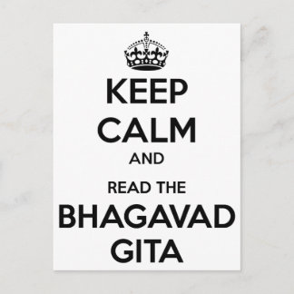 Behålla Lugn och Läs Bhagavad Gita Vykort