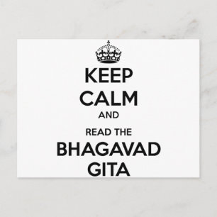 Behålla Lugn och Läs Bhagavad Gita Vykort