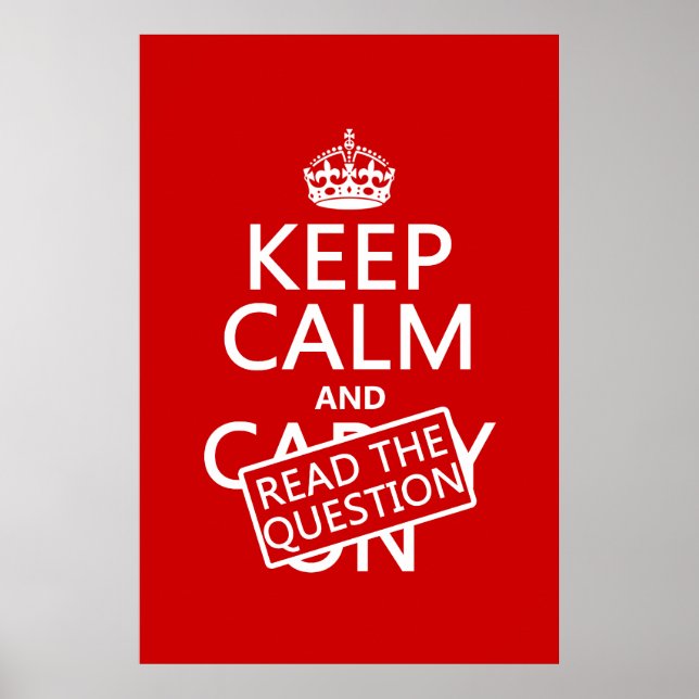 Behålla Lugn och läs frågan (hela färg) Poster (Framsidan)