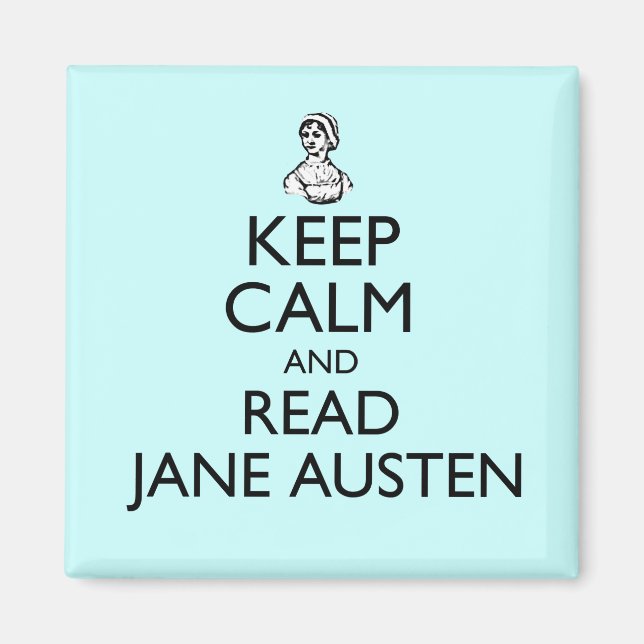 Behålla Lugn och läsning Jane Austen Magnet (Framsidan)