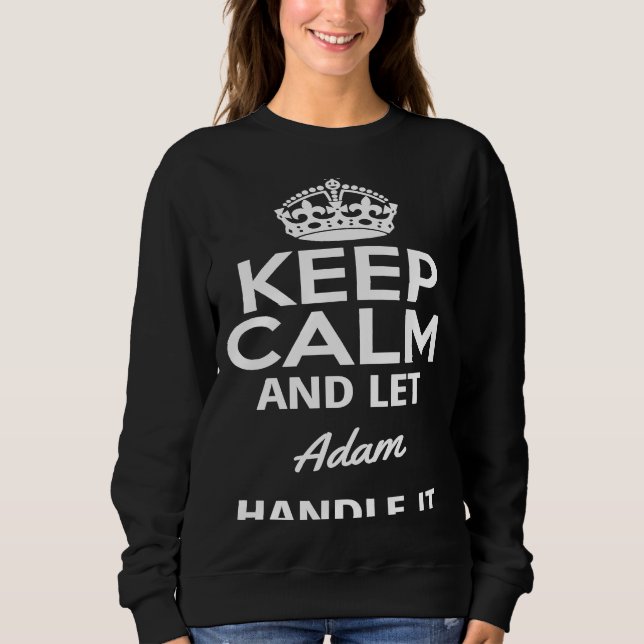 Behålla Lugn och låt Adam hantera det T Shirt (Framsida)