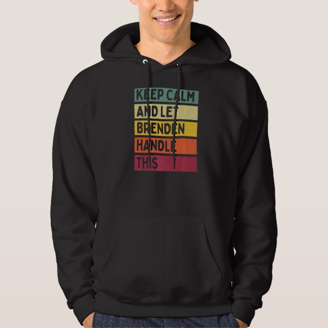 Behålla Lugn och låt Brenden hantera denna Retro-o Hoodie (Framsida)