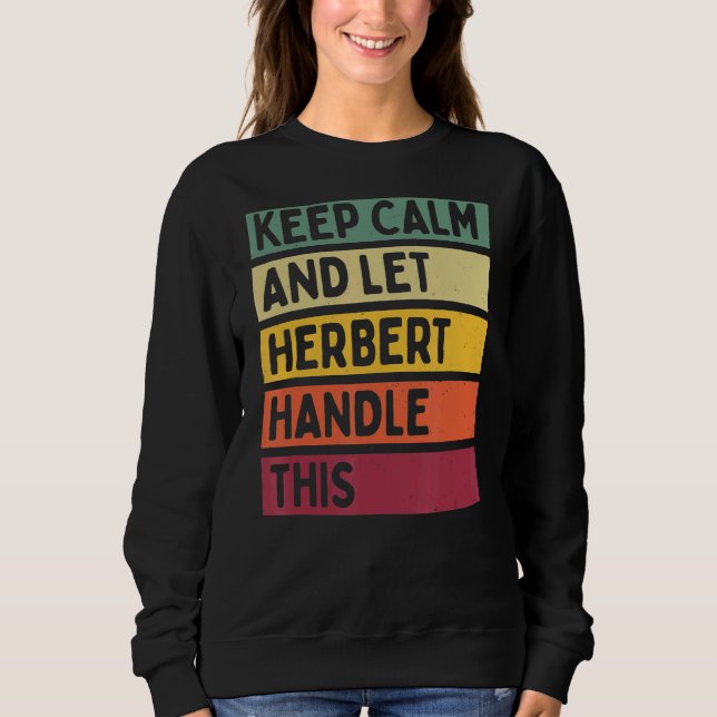 Behålla Lugn och låt Herbert hantera denna Retro-o T Shirt (Framsida)