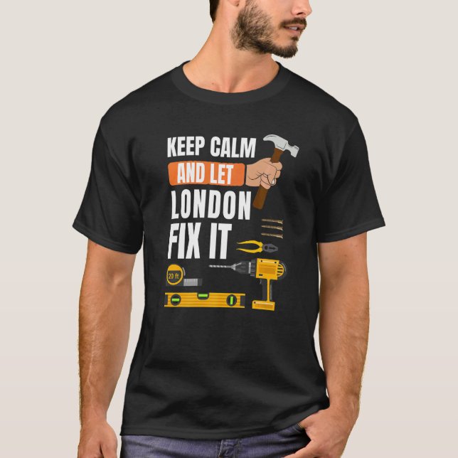 Behålla Lugn och låt London åtgärda IT-Handymannen T Shirt (Framsida)