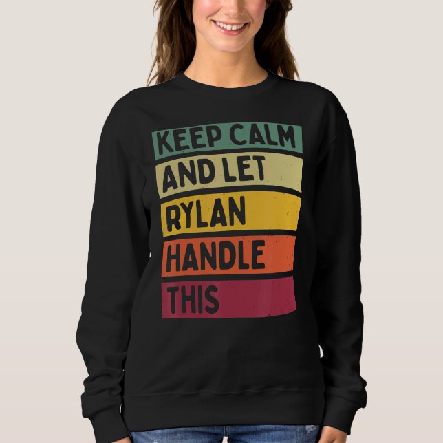 Behålla Lugn och låt Rylan hantera den här Retro-o T Shirt (Framsida)