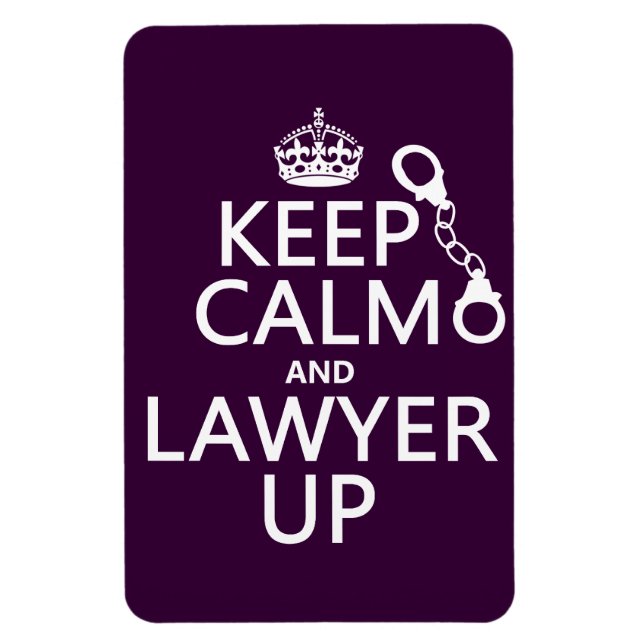 Behålla Lugn och Lawyer Up (eventuellt färg) Magnet (Vertikal)