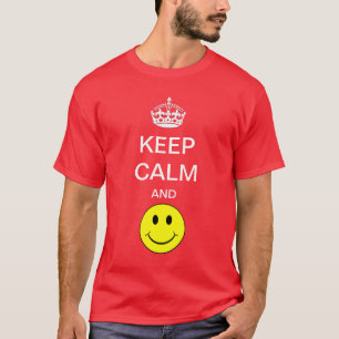 Behålla Lugn och leende Gult Shirt T