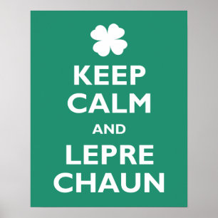 Behålla Lugn och Leprechaun Poster