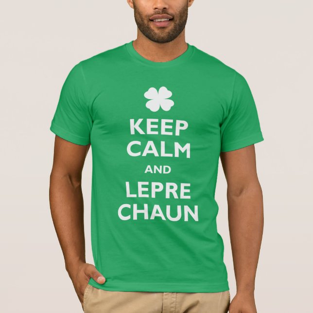 Behålla Lugn och Leprechaun Tee Shirt (Framsida)