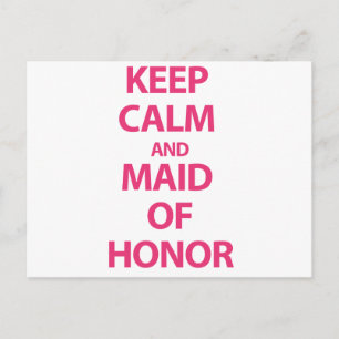 Behålla Lugn och Maid of honor Vykort