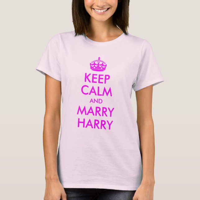 Behålla Lugn och Marry Harry Shirt Tee Shirt (Framsida)