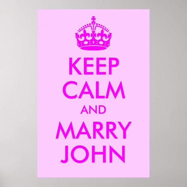Behålla Lugn och Marry John Print Poster (Framsidan)