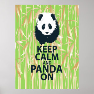 Behålla Lugn och Panda On Poster Art Print Bamboo