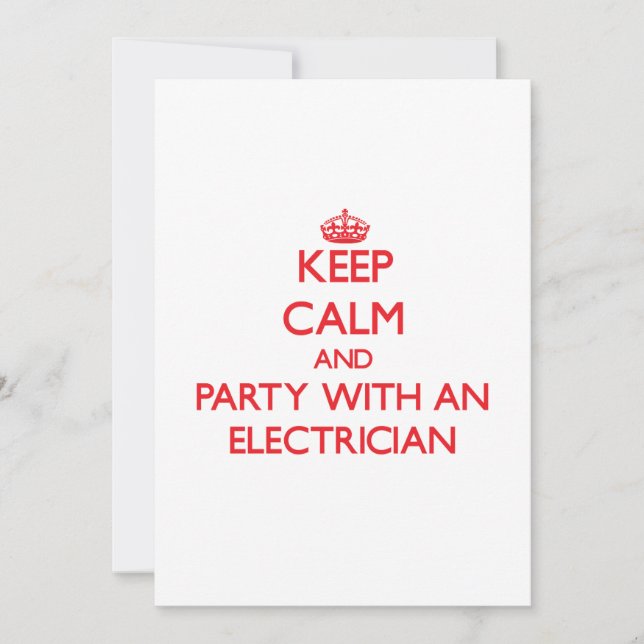 Behålla Lugn och Party med elproducent Inbjudningar (Framsida)