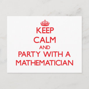 Behålla Lugn och Party med matematiker Vykort