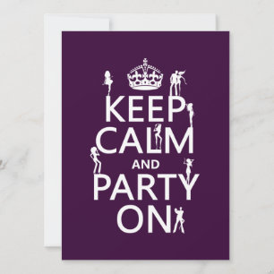 Behålla Lugn och Party On (party flickor) (alla fä Inbjudningar